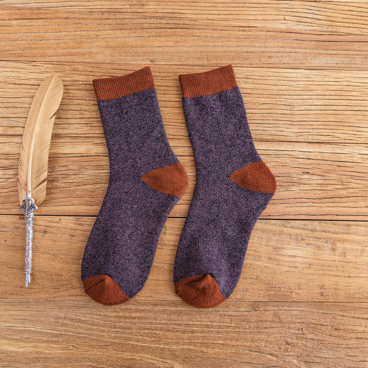 Crew Socks with Reinforced Heel and Ribbed Cuff