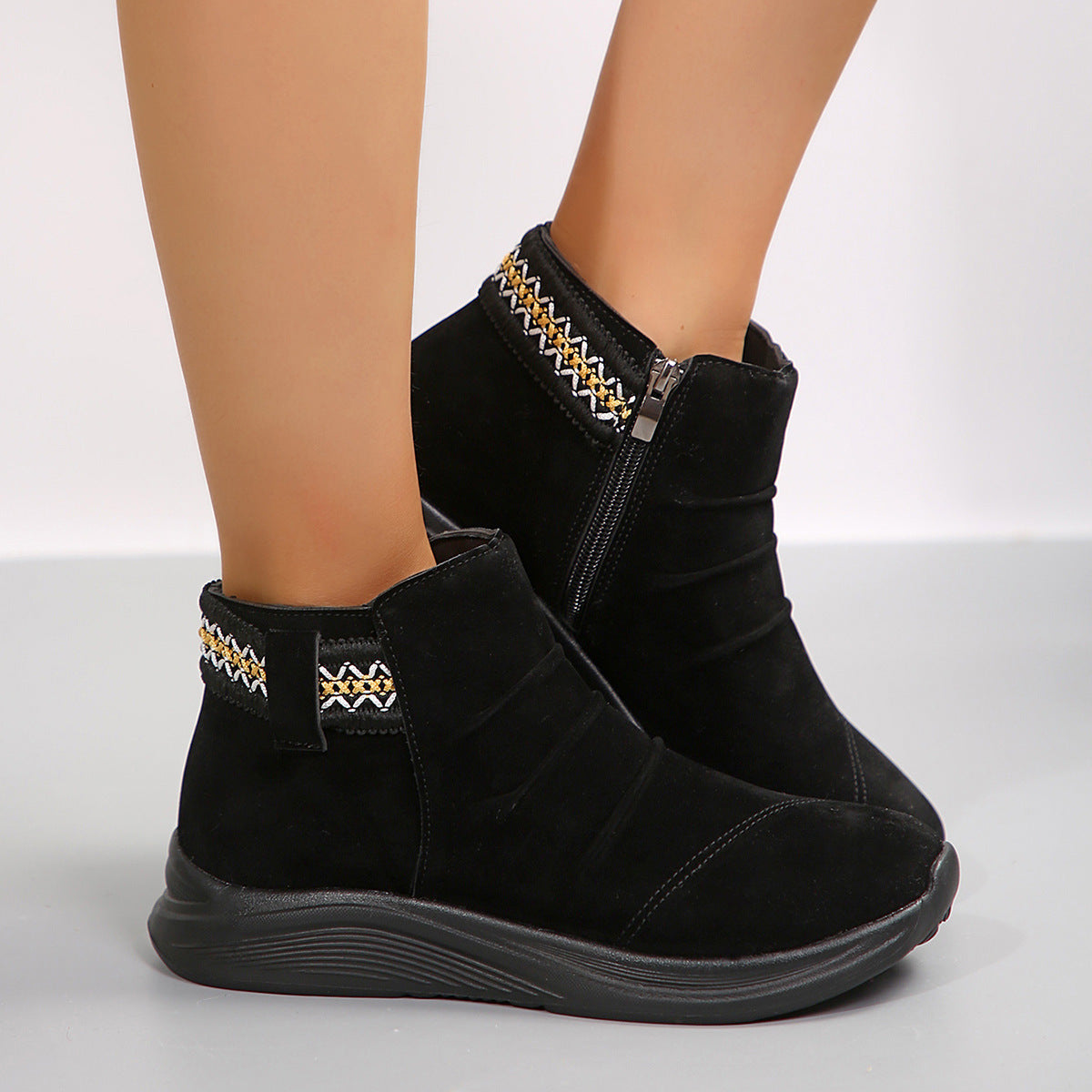 Ankle Boots with Platform Sole