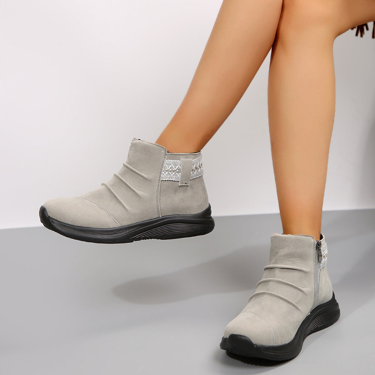 Ankle Boots with Platform Sole