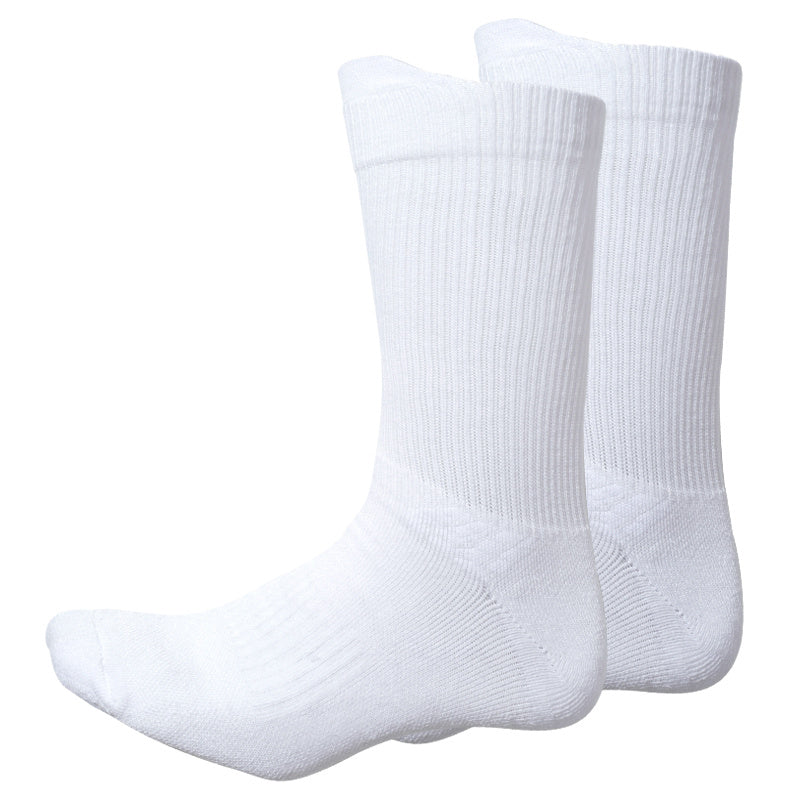 Sports Crew Socks with Cushioned Sole and Ribbed Cuff
