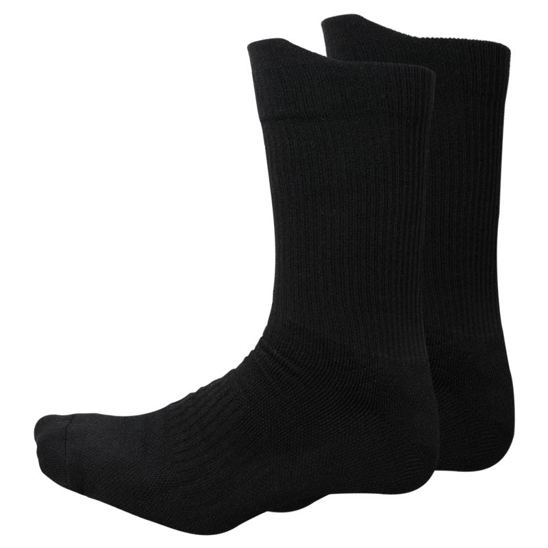 Sports Crew Socks with Cushioned Sole and Ribbed Cuff