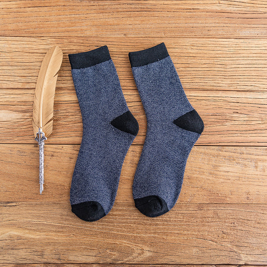Crew Socks with Reinforced Heel and Ribbed Cuff